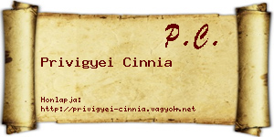 Privigyei Cinnia névjegykártya